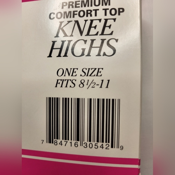 On the Go! - Jet Black Knee High Nylon Socks 6 pair - (8 1/2 - 11) - Picture 2 of 2